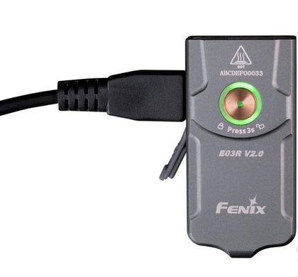 Ліхтар наключний Fenix E03R V2.0 (сірий), Ручний